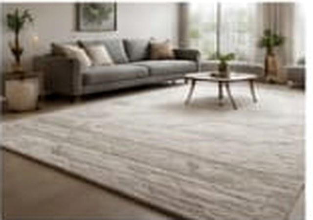 Large custom carpet in a living room